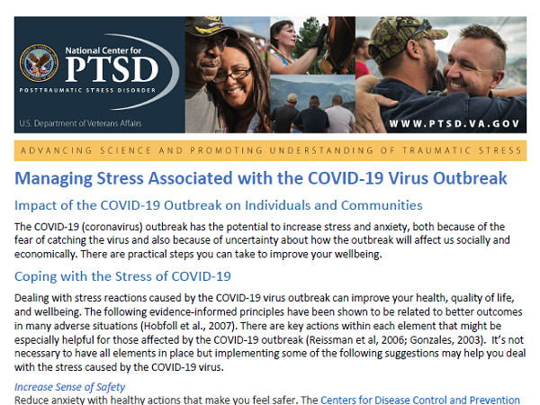 Image of PDF: Managing Stress Associated with the COVID-19 Virus Outbreak