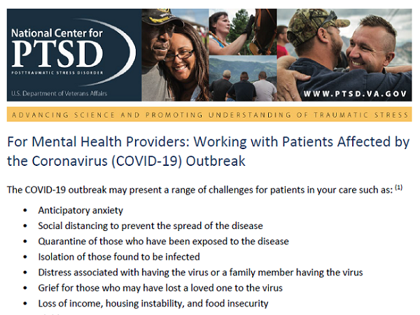 Image of PDF: For Mental Health Providers: Working with Patients Affected by the Coronavirus (COVID-19) Outbreak