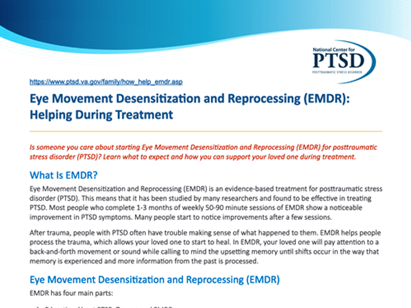 Image of PDF: Eye Movement Desensitization and Reprocessing (EMDR): Helping During Treatment