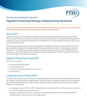 How to Help Your Loved One during Cognitive Processing Treatment