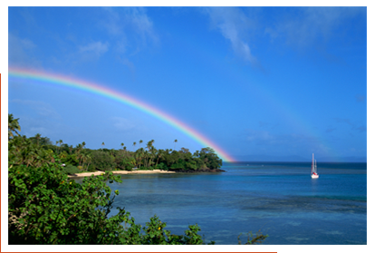 Rainbow over the water